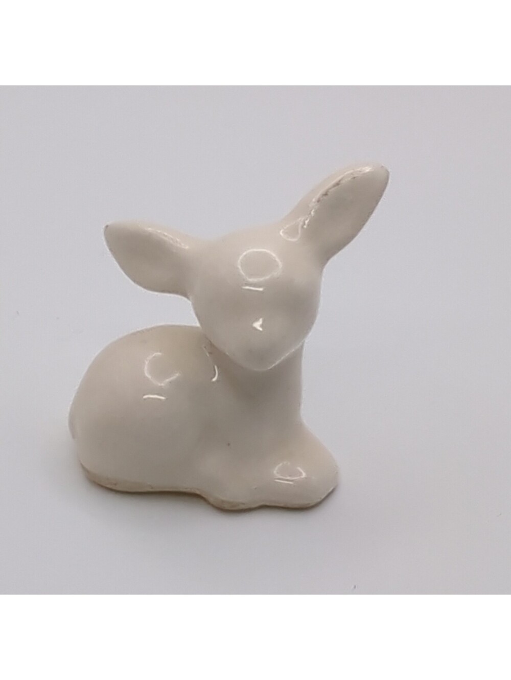Vintage Porcelain Baby Deer Figurine Lying Down, Cream Color 1.5" Tall